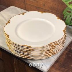 Johnson Bros Chantilly Gold 10 Dinner Plate Gold Trim China England Set of 9