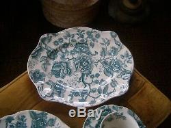 Johnson Bros. China Dinnerware Lot of 24 English Chippendale GREEN RARE COLOR