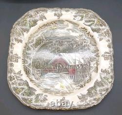 Johnson Bros China FRIENDLY VILLAGE COVERED BRIDGE 8 Square Salad Plates 7 3/4