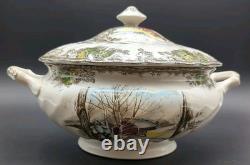 Johnson Bros China FRIENDLY VILLAGE Pattern Tureen Serving Bowl with Lid
