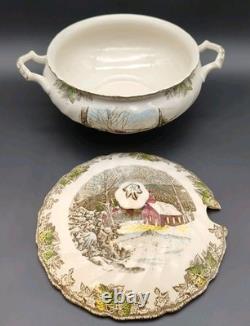 Johnson Bros China FRIENDLY VILLAGE Pattern Tureen Serving Bowl with Lid