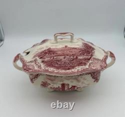 Johnson Bros Classic Old Britain Castles Pattern Pink Soup Tureen-no Ladle