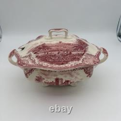 Johnson Bros Classic Old Britain Castles Pattern Pink Soup Tureen-no Ladle