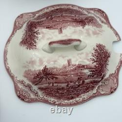 Johnson Bros Classic Old Britain Castles Pattern Pink Soup Tureen-no Ladle