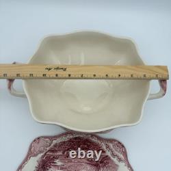 Johnson Bros Classic Old Britain Castles Pattern Pink Soup Tureen-no Ladle
