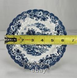 Johnson Bros Coaching Scenes 8 Pc Set 2 Place Settings England Blue Transferware