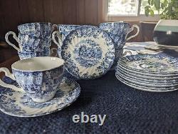 Johnson Bros Coaching Scenes Plates, Bowl, and Tea Cups