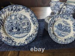 Johnson Bros Coaching Scenes Plates, Bowl, and Tea Cups