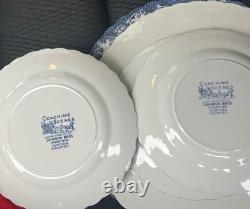 Johnson Bros Coaching Scenes vintage Blue & White set 5 Dinner and salad Plates