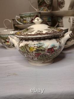 Johnson Bros Coffee Mug Tea Cup Set (36 Pieces) With Creamer And Sugar Bowl & Lid