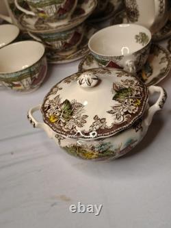 Johnson Bros Coffee Mug Tea Cup Set (36 Pieces) With Creamer And Sugar Bowl & Lid