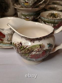 Johnson Bros Coffee Mug Tea Cup Set (36 Pieces) With Creamer And Sugar Bowl & Lid