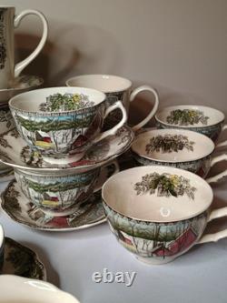 Johnson Bros Coffee Mug Tea Cup Set (36 Pieces) With Creamer And Sugar Bowl & Lid