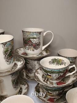 Johnson Bros Coffee Mug Tea Cup Set (36 Pieces) With Creamer And Sugar Bowl & Lid