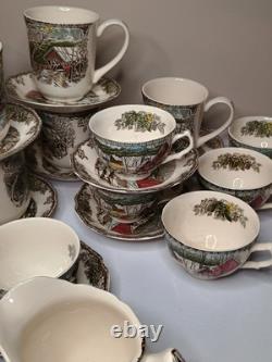 Johnson Bros Coffee Mug Tea Cup Set (36 Pieces) With Creamer And Sugar Bowl & Lid