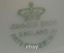 Johnson Bros Covered Tureen Patent Mark 1902 Nominal 9 White Porcelin Delicate