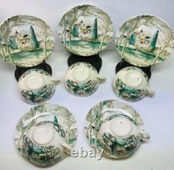 Johnson Bros Dream TownLot of 5 Sets of 8oz Cup & Saucer (10 pieces) Vintage