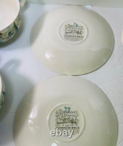 Johnson Bros Dream TownLot of 5 Sets of 8oz Cup & Saucer (10 pieces) Vintage