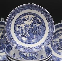 Johnson Bros England 1883 10 Coupe Cereal Bowls 6 Blue Willow Pattern 2 of 2