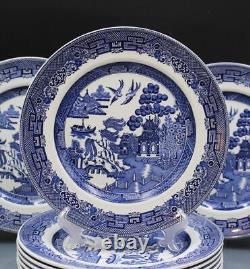 Johnson Bros England 1883 Set of 10 Dinner Plates Willow Pattern 10