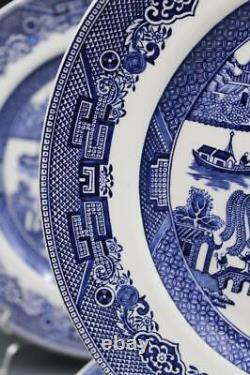 Johnson Bros England 1883 Set of 10 Dinner Plates Willow Pattern 10