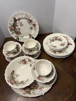 Johnson Bros. England 1940's Harvest Time Fruit Pattern Dinner Plate-Set of 26