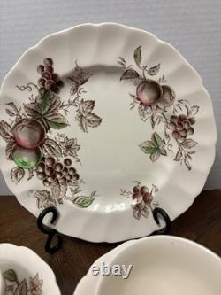 Johnson Bros. England 1940's Harvest Time Fruit Pattern Dinner Plate-Set of 26