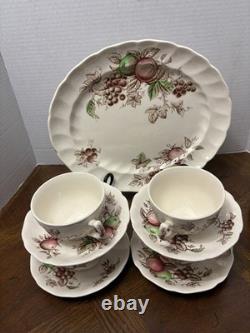 Johnson Bros. England 1940's Harvest Time Fruit Pattern Dinner Plate-Set of 26