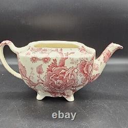 Johnson Bros England Chippendale Johnson Brothers Teapot Red Pink