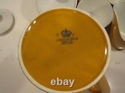 Johnson Bros England Coffee Tea Pot & 6 cups Goldenrod Yellow Vintage