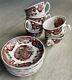 Johnson Bros England His Majesty Turkey 2 3/8 Cup & Saucer Sets 15 Piece Vg+