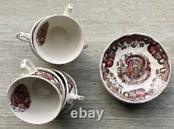 Johnson Bros England His Majesty Turkey 2 3/8 Cup & Saucer Sets 15 Piece VG+