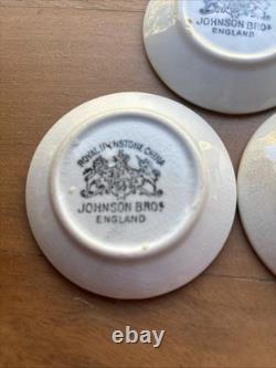 Johnson Bros England Ironstone Butter Pats 3 Staining Crazing Set of 3 Antique