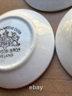Johnson Bros England Ironstone Butter Pats 3 Staining Crazing Set of 3 Antique
