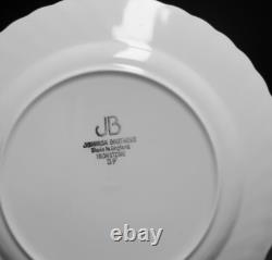 Johnson Bros England Regency Pink Roses Platinum Trim Dinner Plates Set of 8