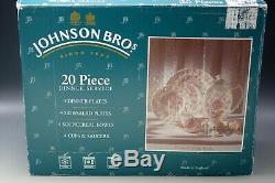 Johnson Bros England Rose Chintz Service For 4 20 Pcs New In Box