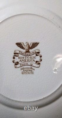 Johnson Bros England Thanksgiving 12 Plates Historic America Frozen Up