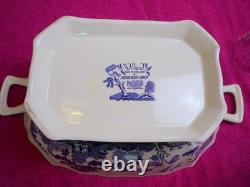 Johnson Bros England (Willow Blue) 13 1/4 OVAL COVERED TUREEN & LID Exc