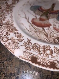 Johnson Bros England Windsor Ware 7 Wild Turkey Dinner Plates- 10 7/8