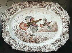 Johnson Bros England Windsor Ware Large Wild Turkeys Serving Plate Platter 20.5