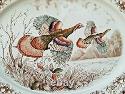 Johnson Bros England Windsor Ware Large Wild Turkeys Serving Plate Platter 20.5