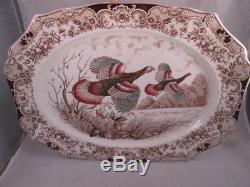 Johnson Bros. England Windsor Ware Wild Turkeys 20 Platter Excellent