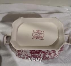 Johnson Bros English Chippendale Soup Tureen Large 103.232 Red Pink Chintz