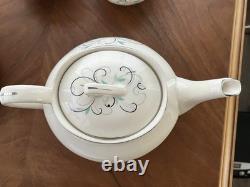 Johnson Bros English Tea Set, Dessert Plates Set of 4 Porcelain with Silver Trim
