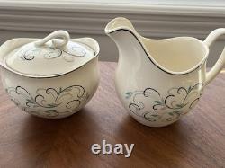 Johnson Bros English Tea Set, Dessert Plates Set of 4 Porcelain with Silver Trim