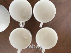 Johnson Bros English Tea Set, Dessert Plates Set of 4 Porcelain with Silver Trim