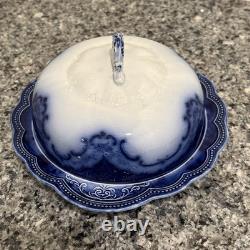 Johnson Bros Flow Blue Normandy Covered Butter Dish