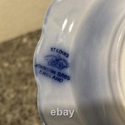 Johnson Bros Flow Blue Normandy Covered Butter Dish