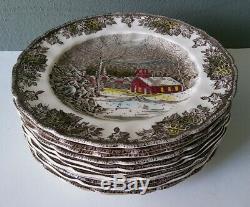 Johnson Bros Friendly Village 11 School House Dinner Plates 9 7/8 England