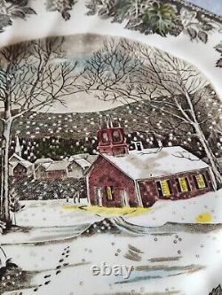 Johnson Bros Friendly Village (12) Dinner Plates 9 7/8 School House England